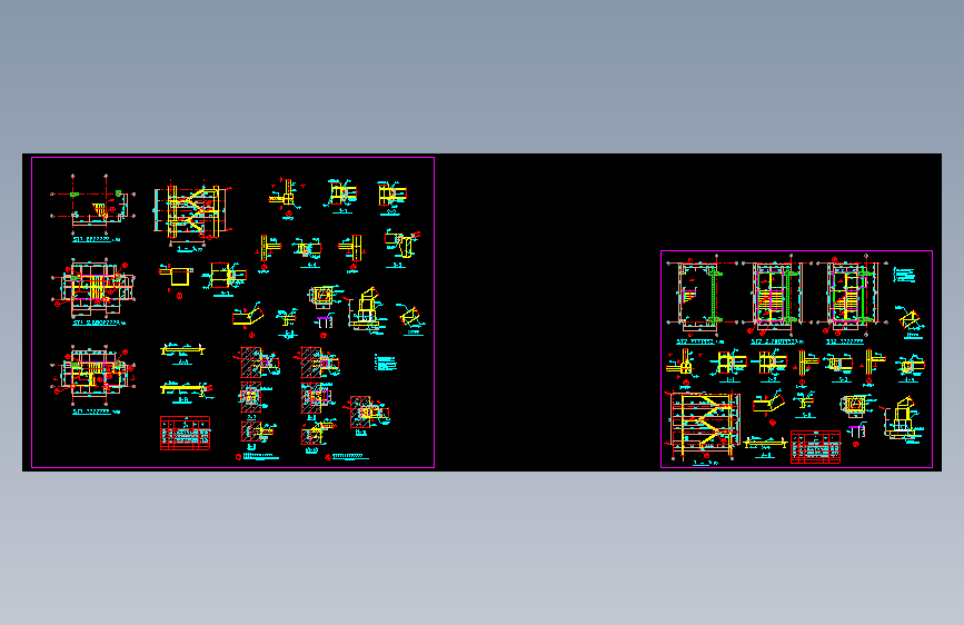 钢楼梯结构详图、钢楼梯与混凝土结构连接详图