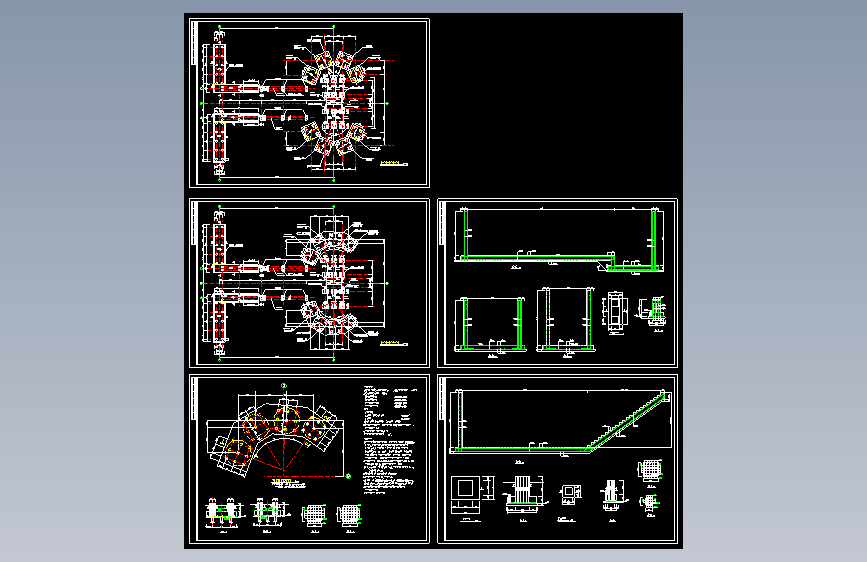 混凝土搅拌站设备基础结构施工图（含水泥筒仓和粉煤灰筒仓）