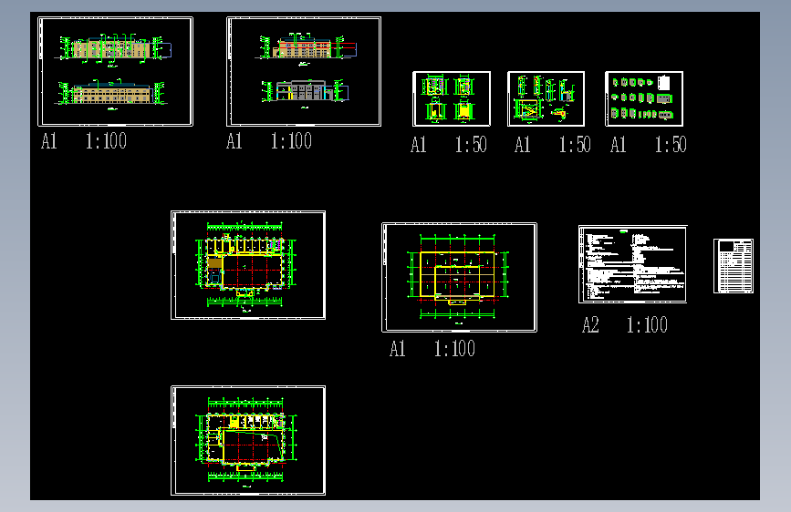 某2层商业中心售楼处建筑施工图