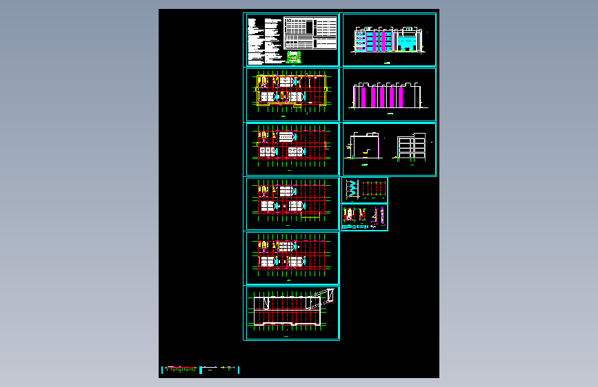某地4层框架中学实验楼建筑施工图