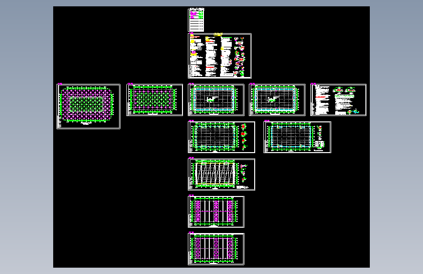 某地单层27米跨预应力折线形屋架粮食平房仓全套结构施工图