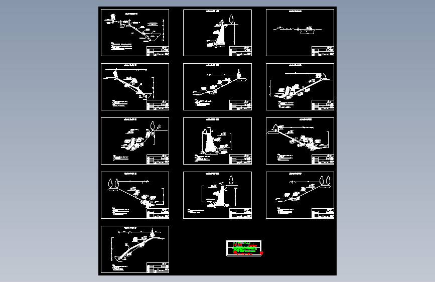 某河生态河堤共13种典型断面布置图