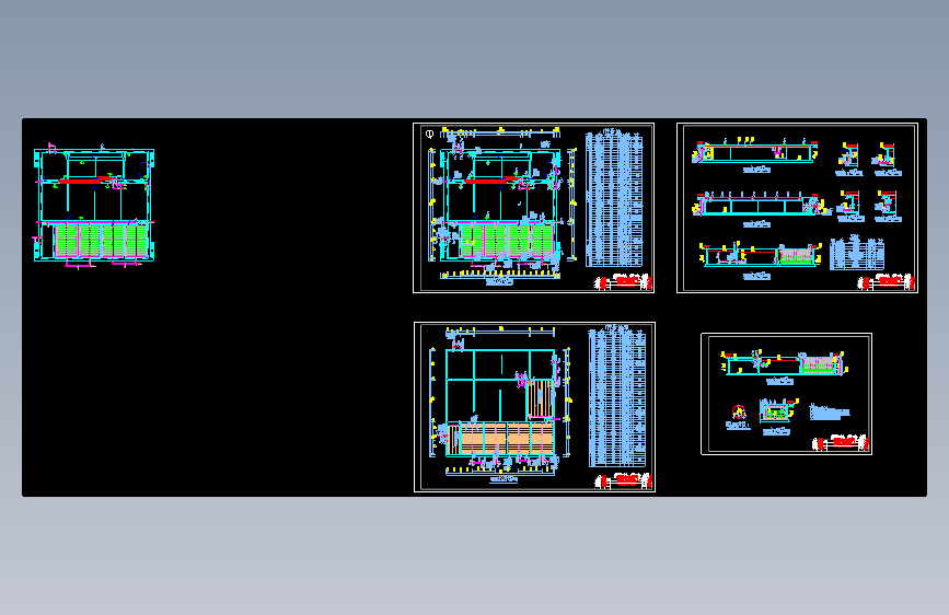 某污水厂AAO-MBR池设计cad平面图和剖面图
