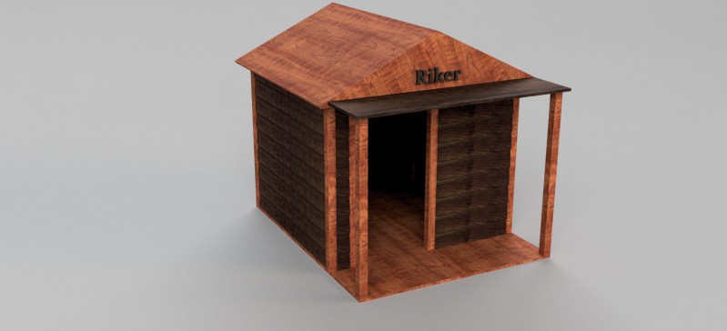 木制狗屋。