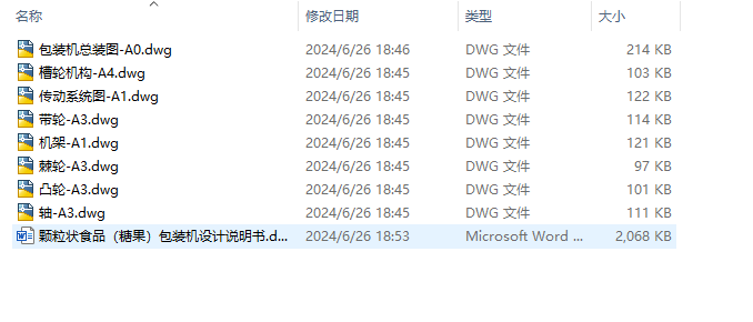 颗粒状食品(糖果)包装机设计