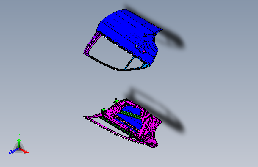 奔驰C200逆向 -后门总成