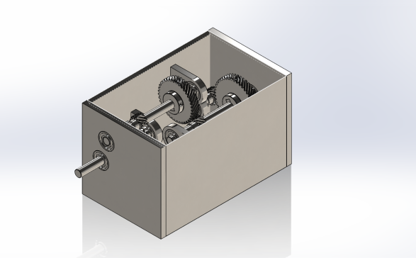 输入轴与输出轴共线的三级斜齿轮减速箱