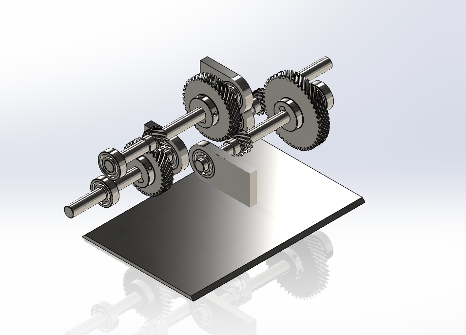 输入轴与输出轴共线的三级斜齿轮减速箱