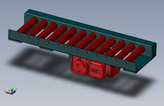 带链传动的辊式输送机1000x300