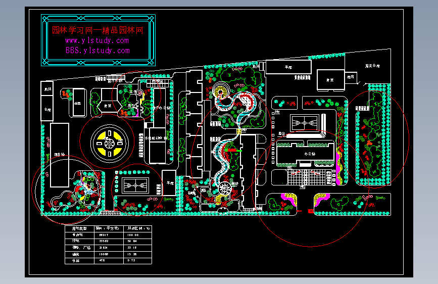 某校园景观规划绿化设计cad平面图下载