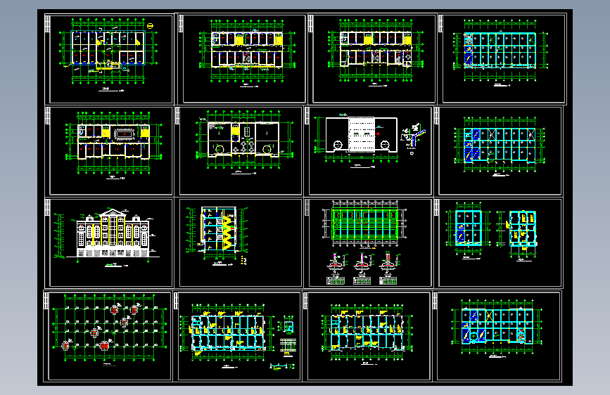 四层框架办公楼建筑结构施工设计图纸