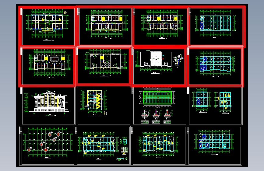 四层框架办公楼建筑结构施工图全套