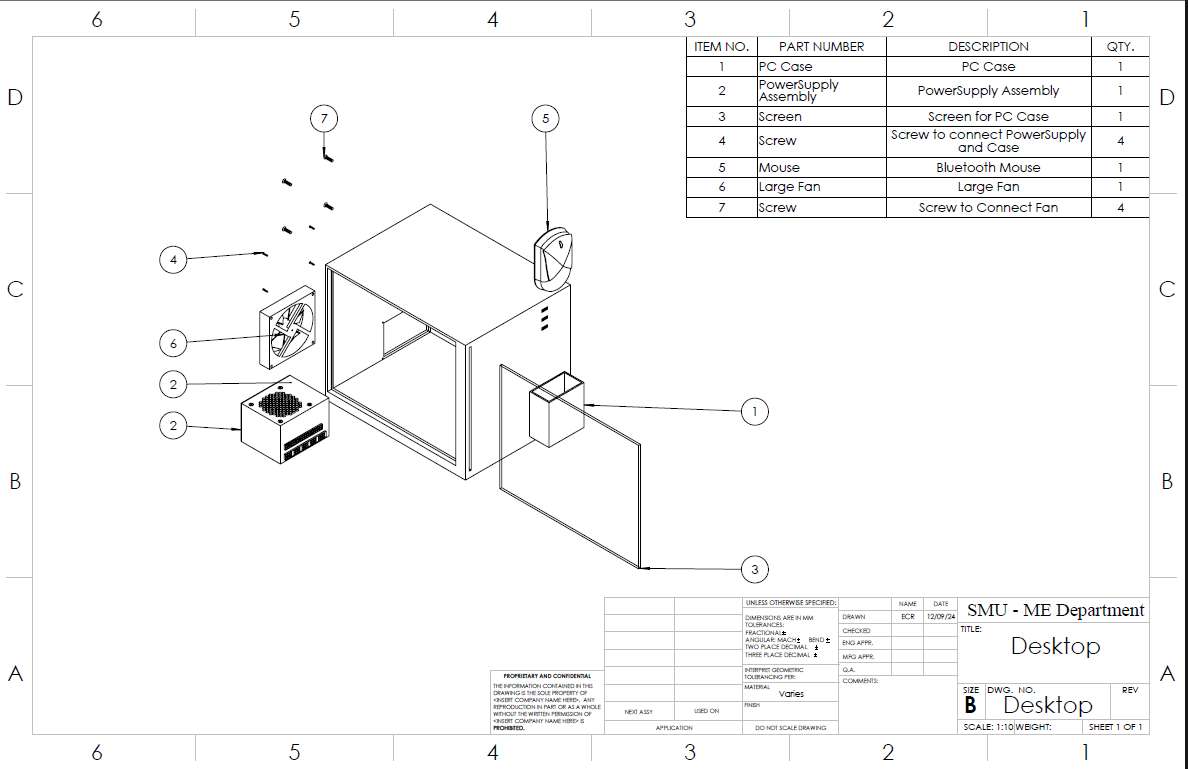 桌面机箱，透明机箱盖，大小冷却风扇，鼠标，电源机箱和螺钉