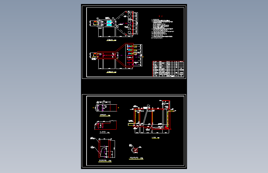 某污水厂粗格栅及污水提升泵房平面图剖面图