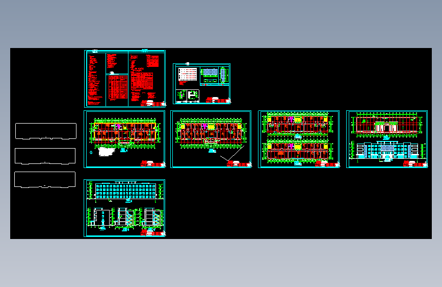 某社区服务中心4层框架结构办公楼建筑施工图