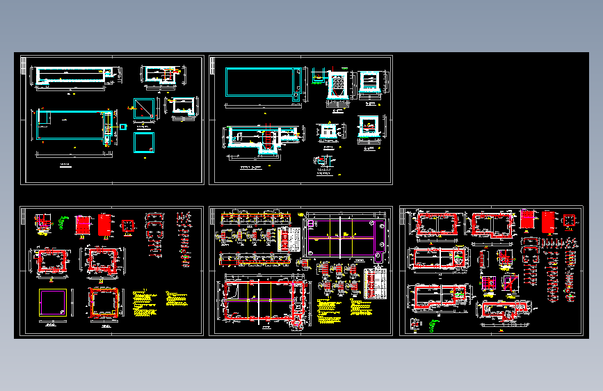 设计详细的污水调节池cad节点图(多张大样)