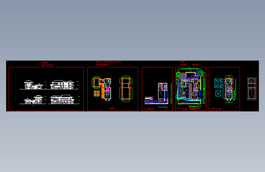地独栋别墅建筑设计套图CAD图纸