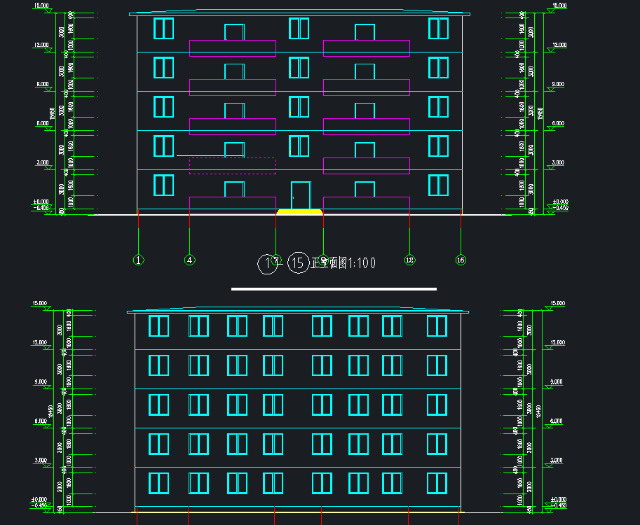五层一梯二户三室两厅住宅楼设计--1385781--75
