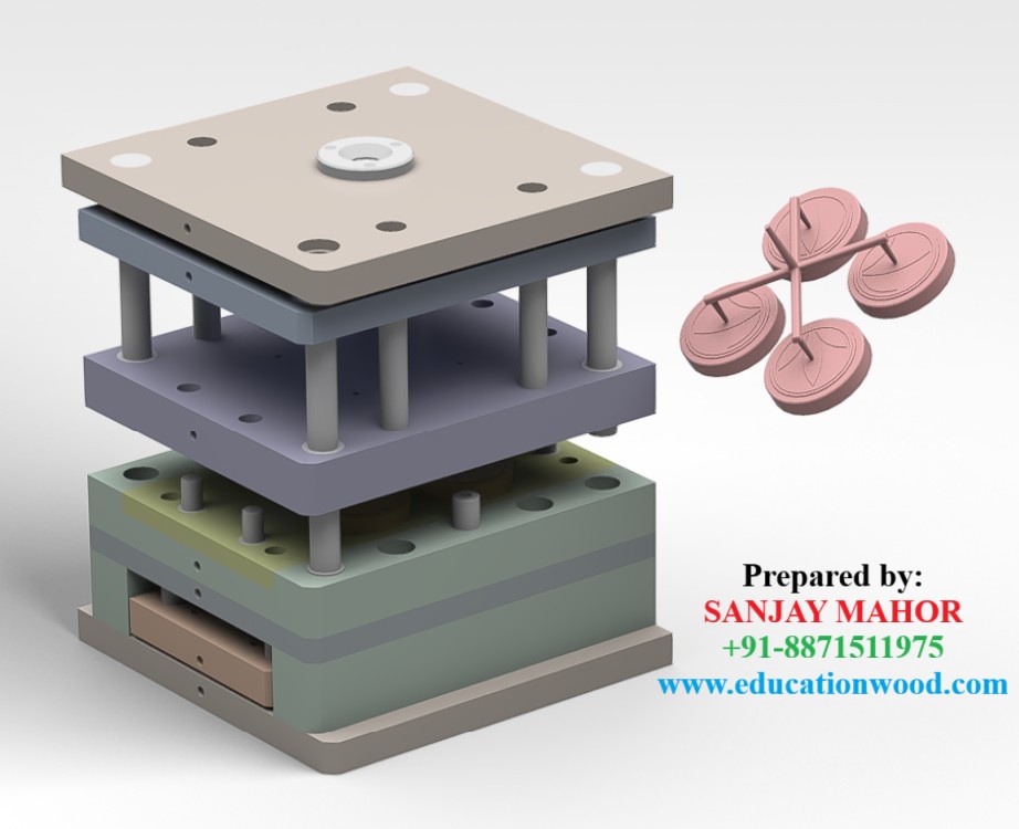 3板注塑模带顶出板
