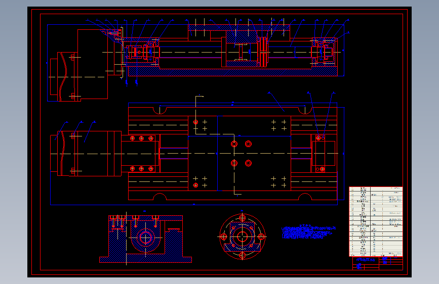 滚珠丝杠驱动型工作台机电装备课程设计(AUTOCAD图纸).