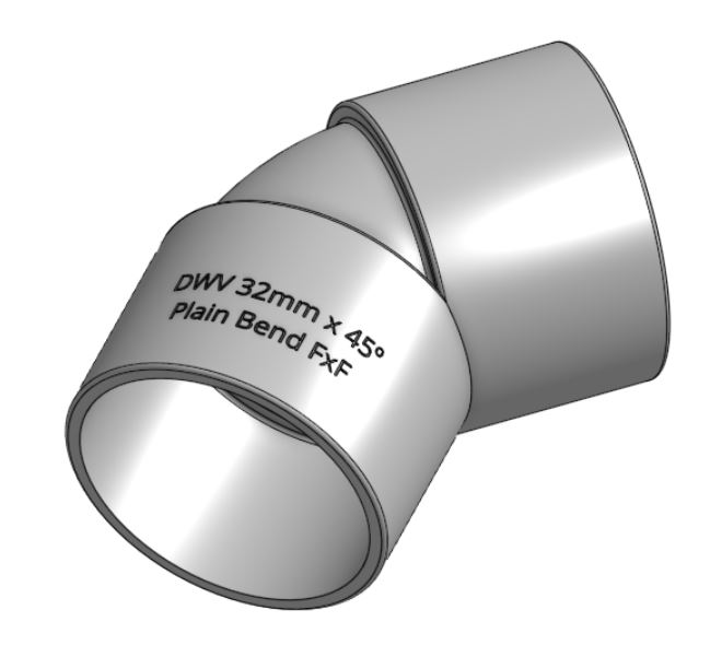 PVC 管件 - 32 x 45º 丁字接头 FxF