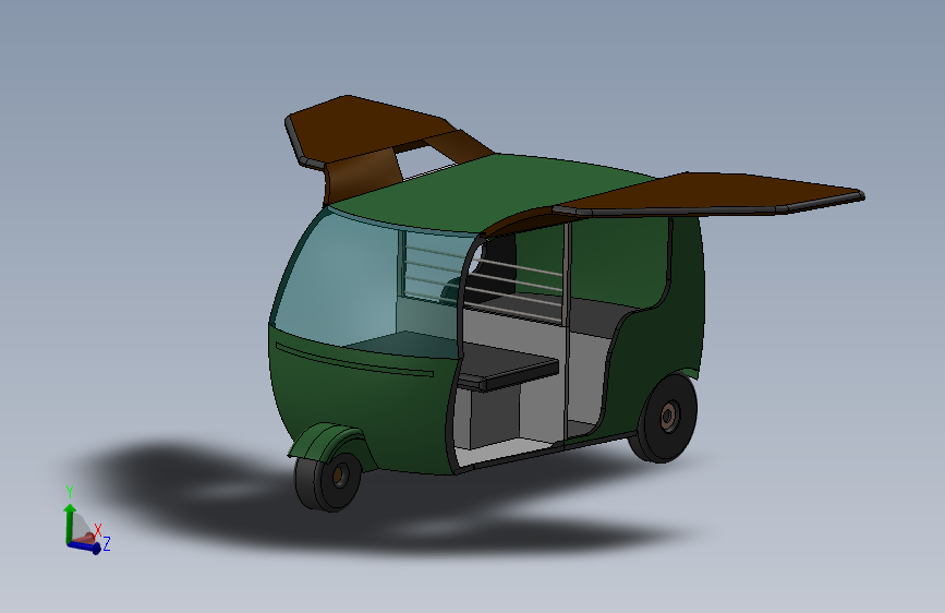 上开门的三轮车