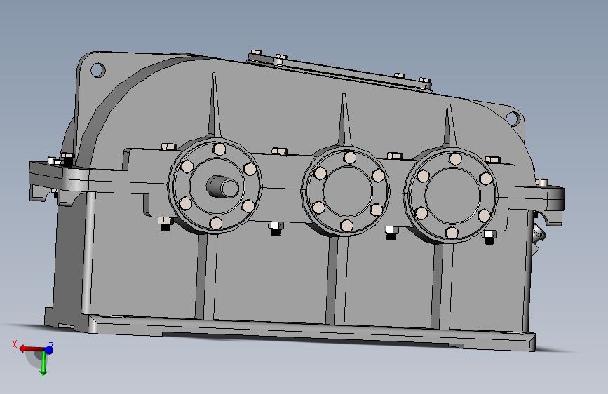 二级减速器三维模型