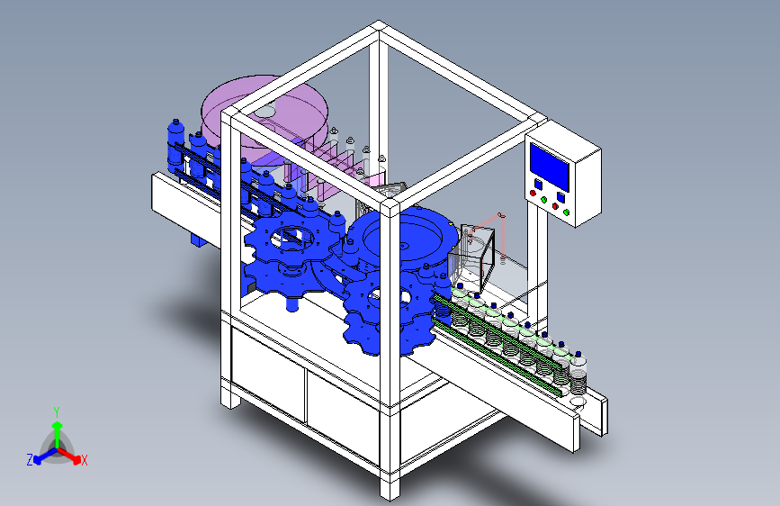 圆形瓶子用热胶高速旋转贴标