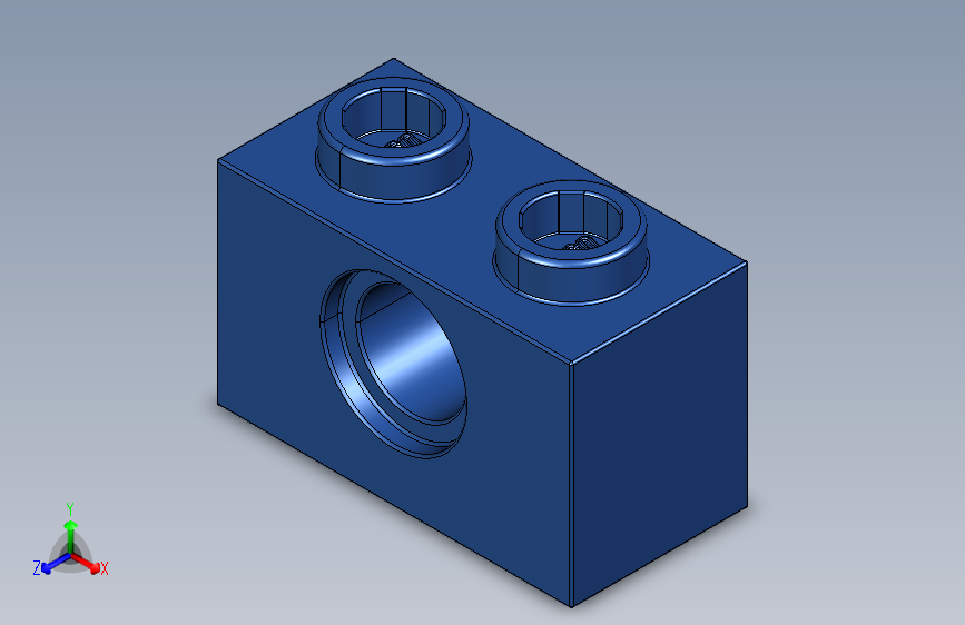 乐高机械组积木（横梁）3700 Medium Stone Grey Technic Brick 1 x 2 with Hole.STEP