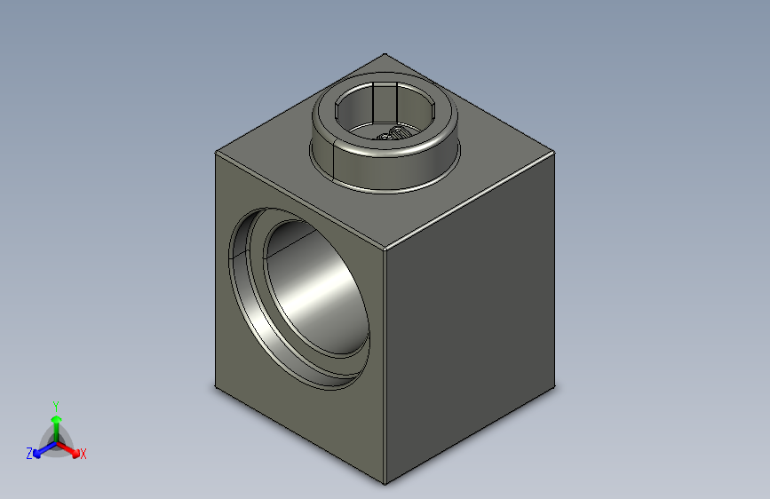 乐高机械组积木（横梁）6541 Old Dark Grey Technic Brick 1 x 1 with Hole.STEP