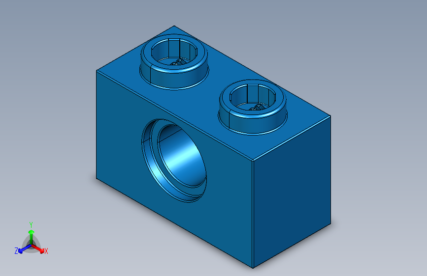 乐高机械组积木（横梁）370023 Bright Blue Technic Brick 1 x 2 with Hole.STEP