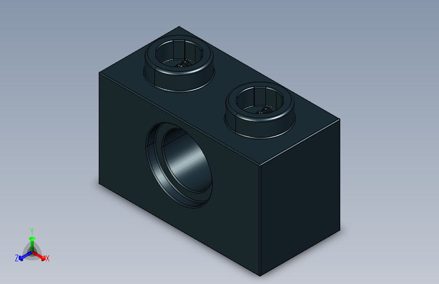 乐高机械组积木（横梁）370026 Black Technic Brick 1 x 2 with Hole.STEP