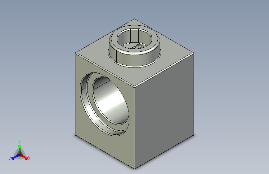 乐高机械组积木（横梁）654102 Old Grey Technic Brick 1 x 1 with Hole.STEP