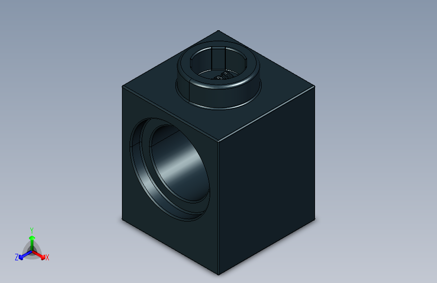 乐高机械组积木（横梁）654126 Black Technic Brick 1 x 1 with Hole.STEP