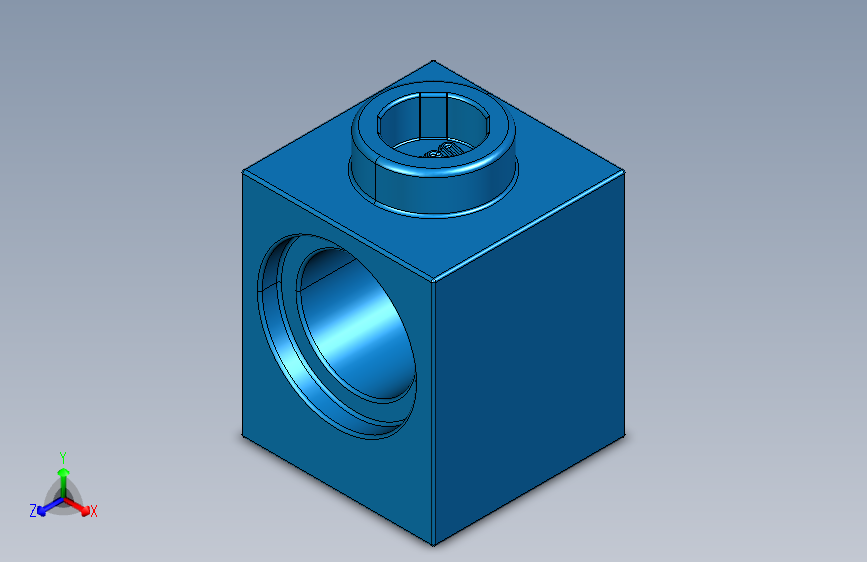 乐高机械组积木（横梁）4119014 - 6541 Blue Technic Brick 1 x 1 with Hole.STEP
