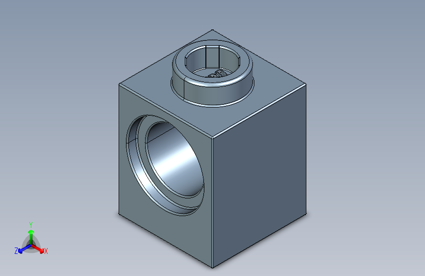 乐高机械组积木（横梁）4162032 - 6541 Sand Blue Brick 1 x 1 with Hole.STEP