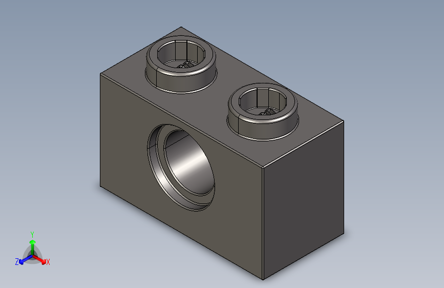 乐高机械组积木（横梁）4211111 - 3700 Dark Stone Grey Technic Brick 1 x 2 with Hole.STEP