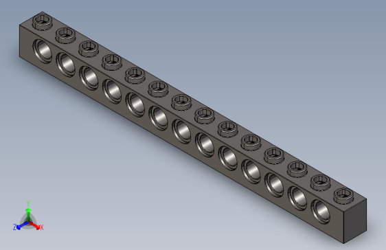 乐高机械组积木（横梁）4211137 - 32018 Dark Stone Grey Technic Brick 1 x 14 with Holes.STEP