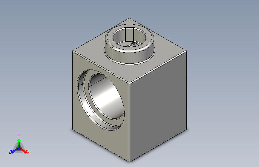 乐高机械组积木（横梁）4211535 - 6541 Medium Stone Grey Technic Brick 1 x 1 with Hole.STEP