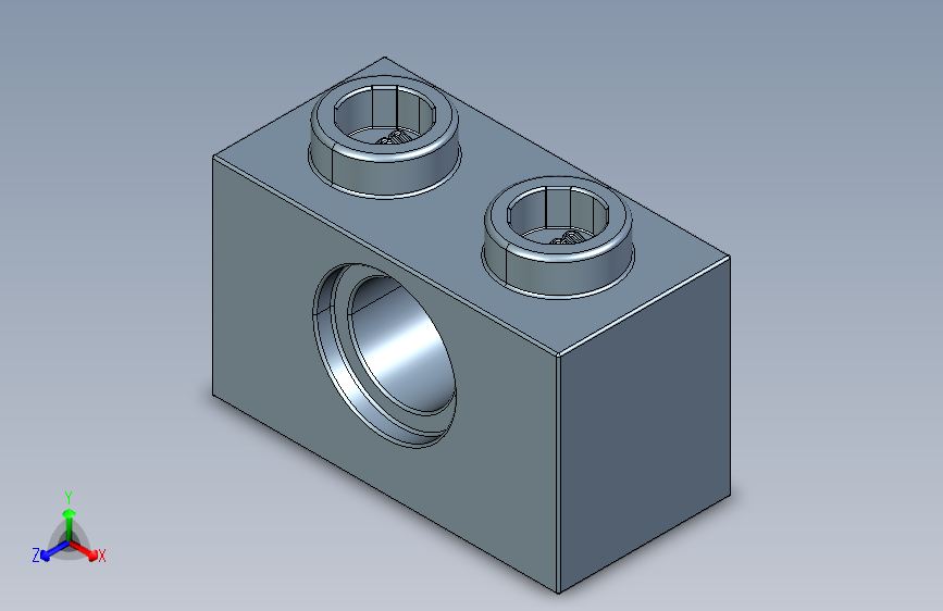 乐高机械组积木（横梁）4225435 - 3700 Sand Blue Technic Brick 1 x 2 with Hole.STEP