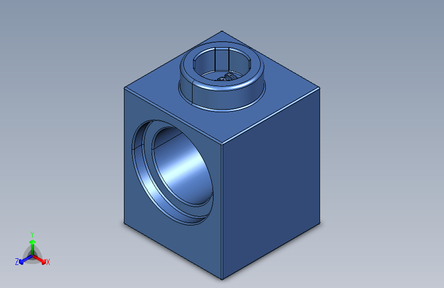 乐高机械组积木（横梁）4226037 - 6541 Royal Blue Brick 1 x 1 with Hole.STEP