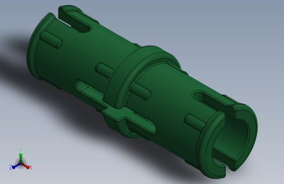 乐高套装发动机组件2780 Dark Green Technic Pin with Friction and Slots.SLDPRT