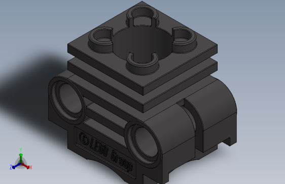 乐高套装发动机组件2850 Dark Stone Grey Technic Engine Cylinder Head.SLDPRT