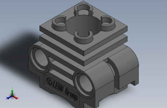 乐高套装发动机组件2850 Old Grey Technic Engine Cylinder Head.SLDPRT