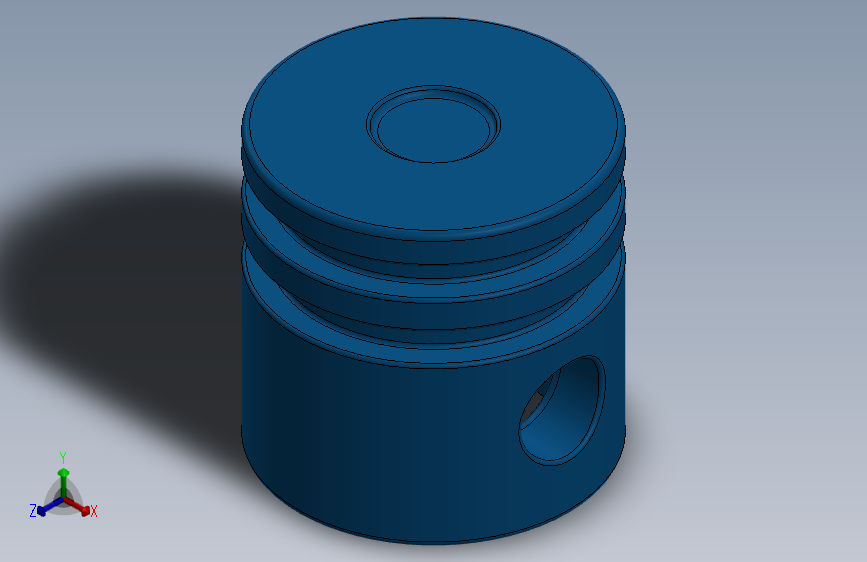 乐高套装发动机组件2851 Blue Technic Engine Piston Round.SLDPRT