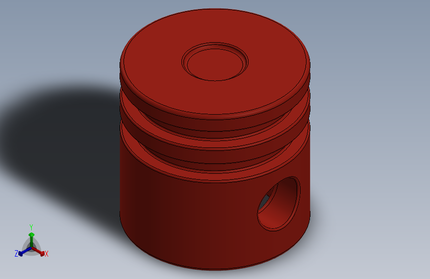 乐高套装发动机组件2851 Bright Red Technic Engine Piston Round.SLDPRT