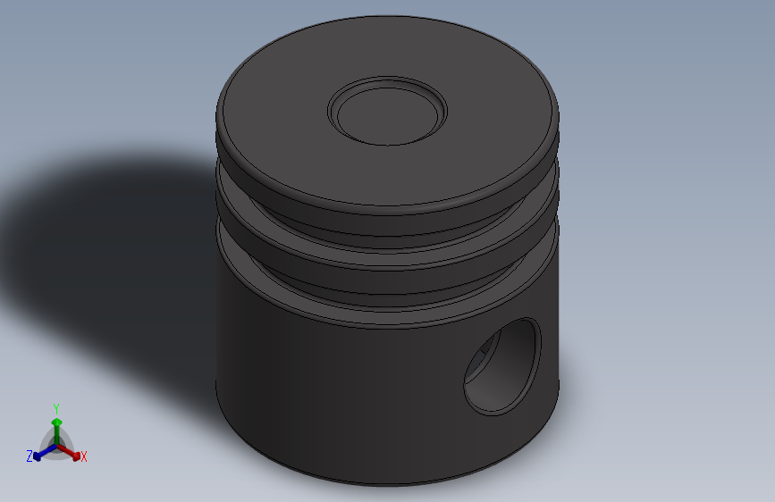 乐高套装发动机组件2851 Dark Stone Technic Engine Piston Round.SLDPRT