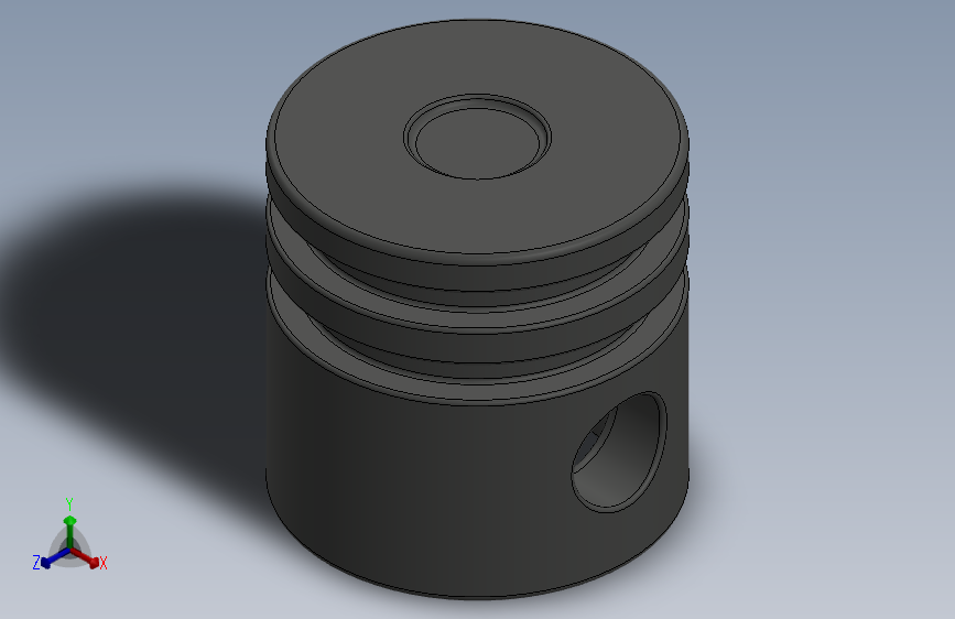 乐高套装发动机组件2851 Old Dark Grey Technic Engine Piston Round.SLDPRT