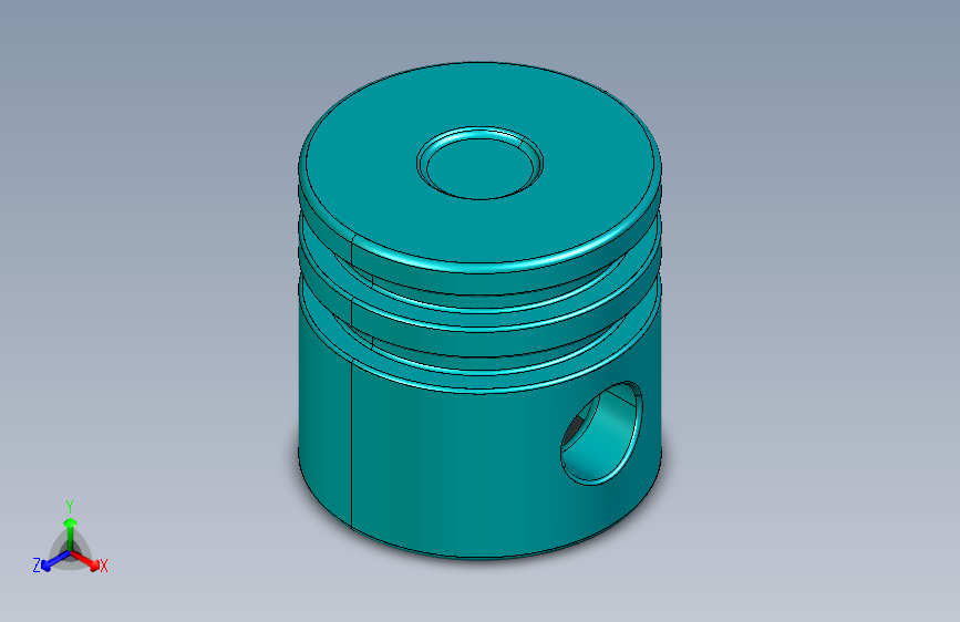 乐高套装发动机组件2851 Teal  - Bright Bluish GreenTechnic Engine Piston Round.IGS