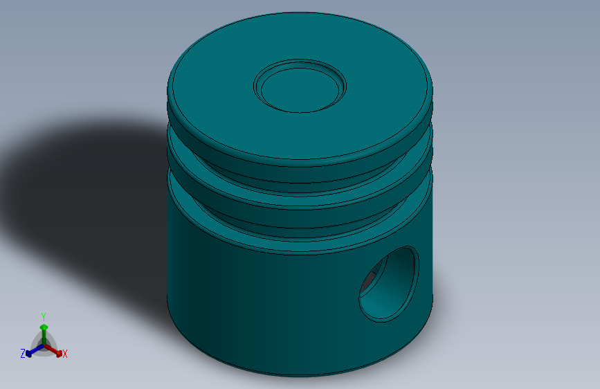 乐高套装发动机组件2851 Teal  - Bright Bluish GreenTechnic Engine Piston Round.SLDPRT